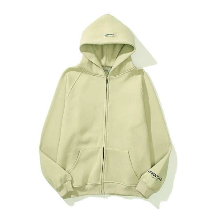 Essentials Matcha Green Full Zip Hoodie