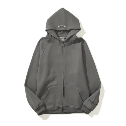 Essentials Dark Gray Full Zip Hoodie