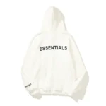 Essentials White Full Zip Hoodie