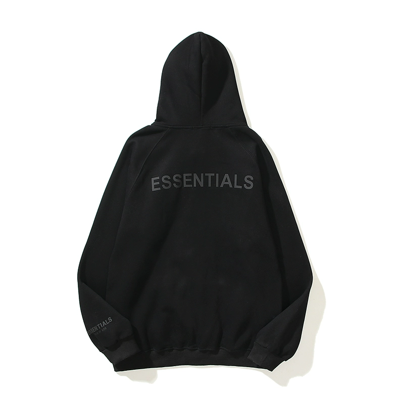 Essentials Black Full Zip Hoodie