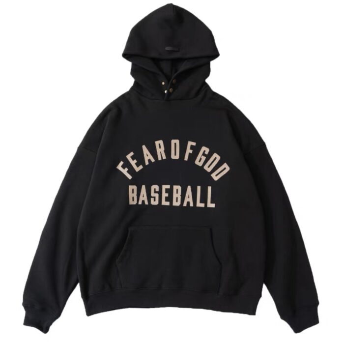 Essentials Fear Of God Black Baseball Hoodie