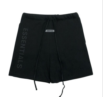 Essentials Fear Of God Graphic Sweat Black Shorts