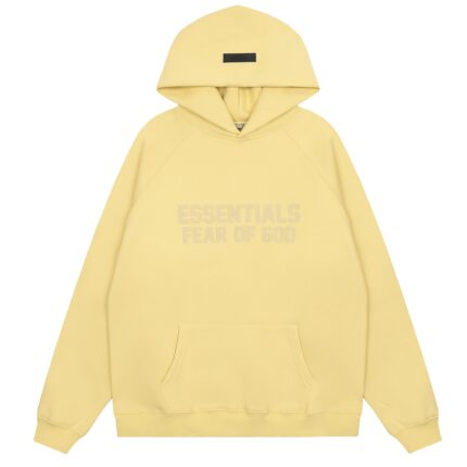 Essentials Flocked FOG Lemon Yellow Hoodie