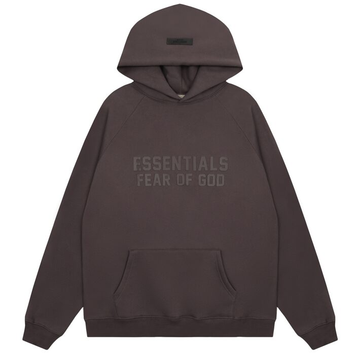 Essentials Flocked FOG Plum Purple Hoodie