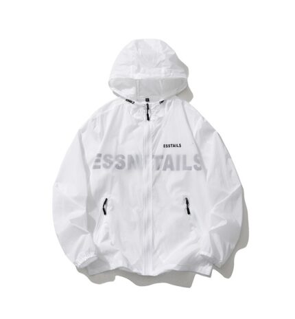 Essentials Graphic Hooded Coach White Jacket