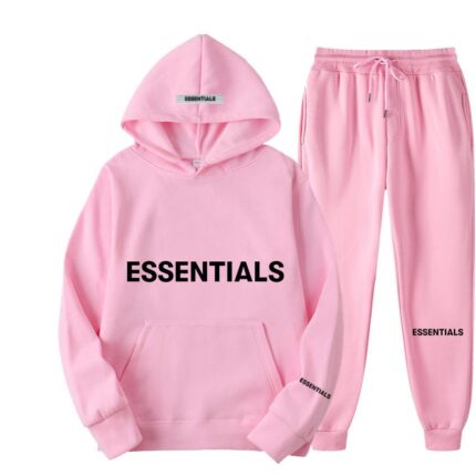 Essentials Hoodie and Sweatpants Set - Pink Tracksuit