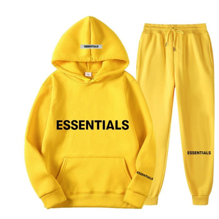 Essentials Hoodie and Sweatpants Set - Yellow Tracksuit