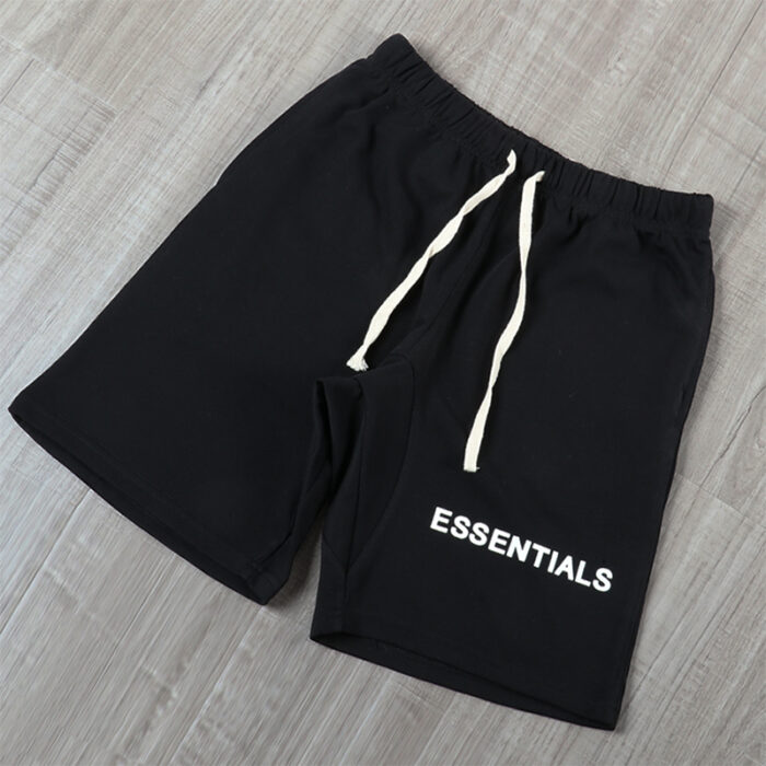 Fear Of God Essentials Graphic Sweat Shorts ( Black )