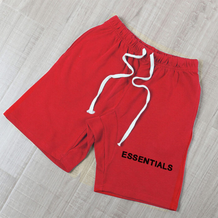 Fear Of God Essentials Graphic Sweat Shorts ( Red )