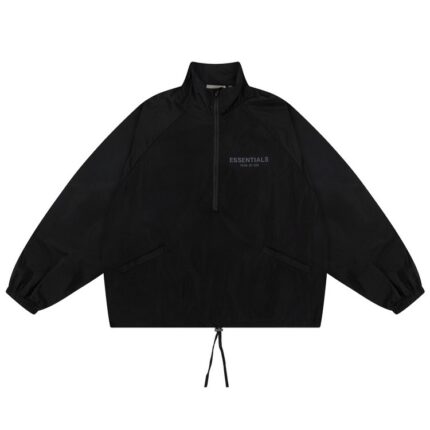 Fear Of God Essentials Print Black Half-Zip Track Jacket