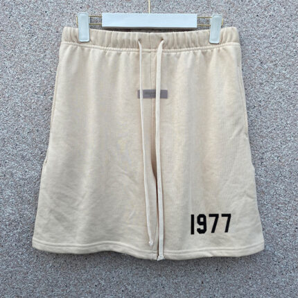 Fear of God Essentials 1977 Logo Khaki Shorts