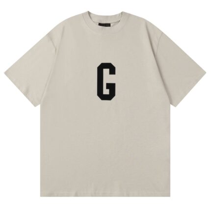 Fear of God Essentials Large Letter G Print Beige T-Shirt